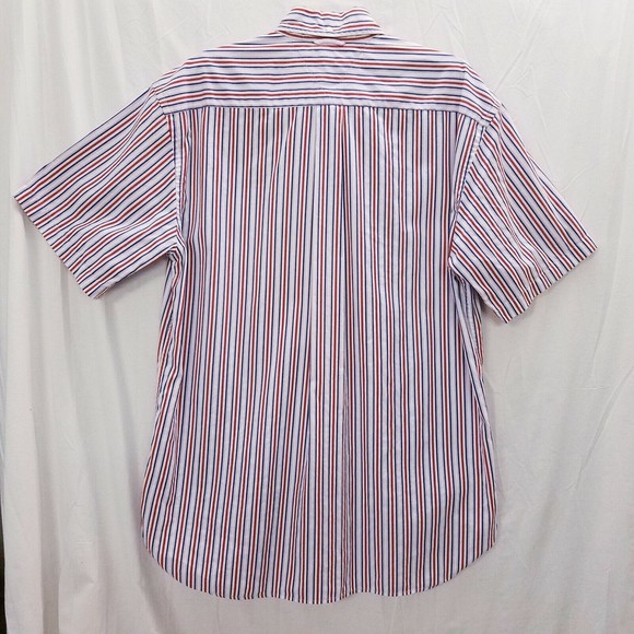 Tommy Hilfiger Button Down short Sleeve Shirt Men's size Large red white blue - Picture 5 of 8